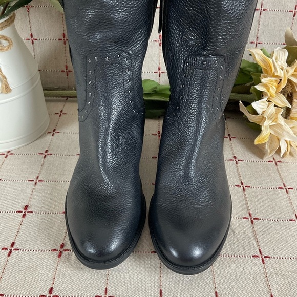 💐HP💐 Sam Edelman Prina Studded Soft Black Leather Knee High Riding Boots 6.5 - Picture 6 of 11
